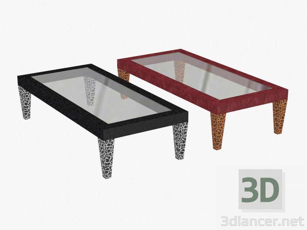 modello 3D Tavolino in stile Art Deco con decorazione in pelle Batang - anteprima