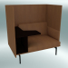 3D Modell Sessel mit hoher Rückenlehne und Tisch Outline links (Refine Cognac Leather, Black) - Vorschau