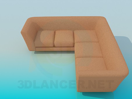 3D modeli Köşe kanepe - önizleme