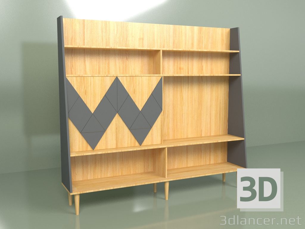 3d model Wall Woo Wall painted (dark gray) - preview