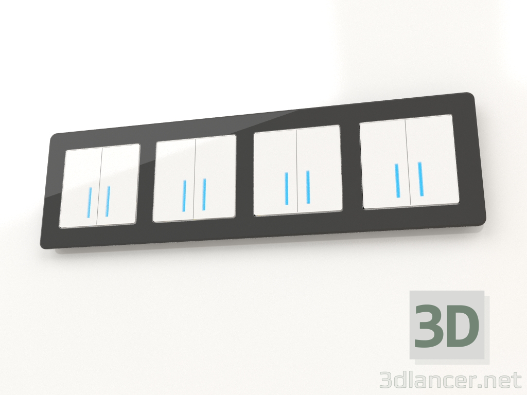 3d model Frame for 4 posts Acrylic (black) - preview
