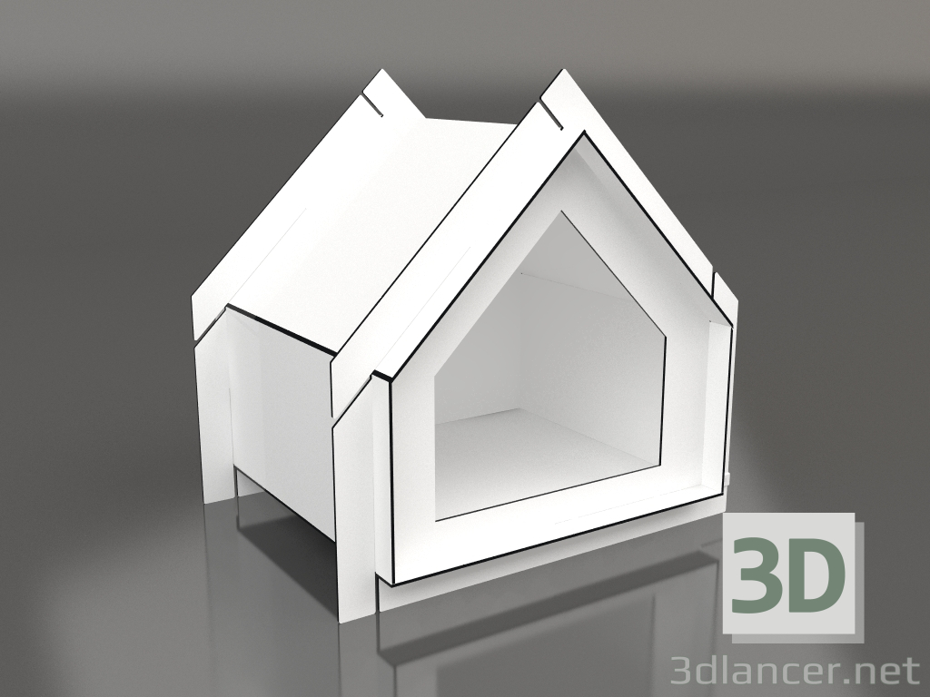3D modeli Evcil Hayvan Evi S (Beyaz) - önizleme