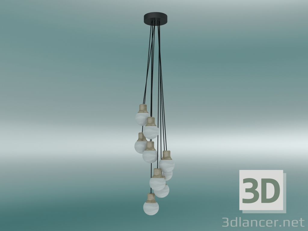 modèle 3D Lampe à suspension Mass Light (NA6, laiton) - preview