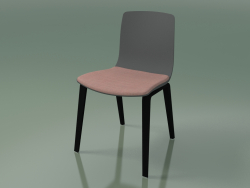 Chaise 3979 (4 pieds en bois, polypropylène, avec un coussin sur le siège, bouleau noir)