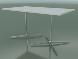 Стол прямоугольный с двойной базой 5525, 5505 (H 74 - 79x139 cm, White, LU1)
