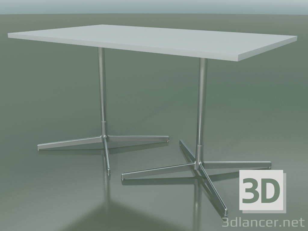 3d модель Стол прямоугольный с двойной базой 5525, 5505 (H 74 - 79x139 cm, White, LU1) – превью