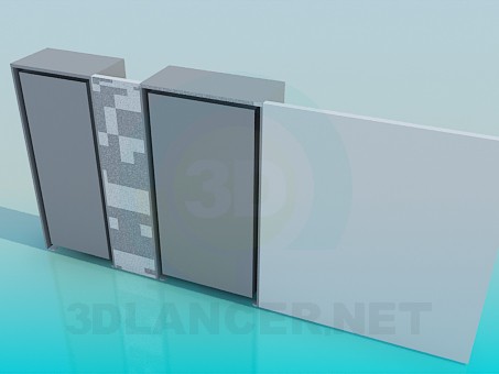 modelo 3D Armario de pared con escritorio - escuchar modelo 3D Armario de pared con escritorio - escuchar