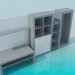 3D Modell Schrank-Wand mit Schreibtisch - Vorschau