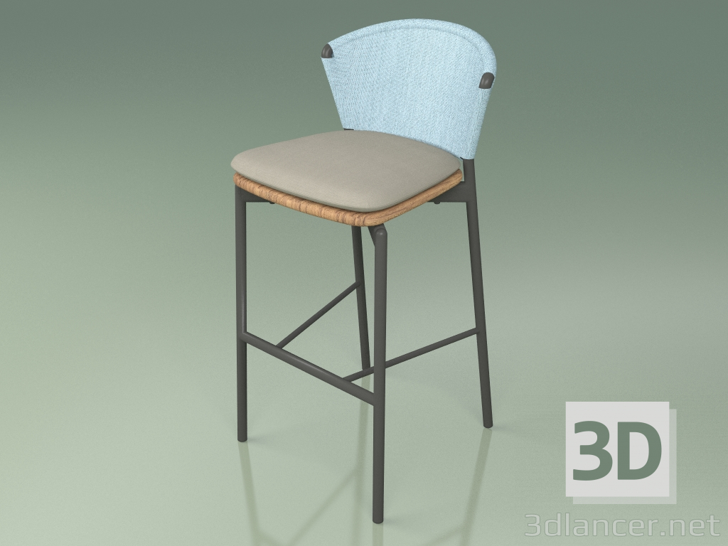 3d model Bar stool 050 (Sky, Metal Smoke, Teak) - preview