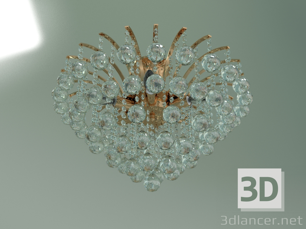 3D modeli Süspansiyonlu avize 3299-6 (altın şeffaf Strotskis kristali) - önizleme