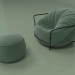 3D Modell Sessel Uni mit gepolstertem Hocker (Gras) - Vorschau