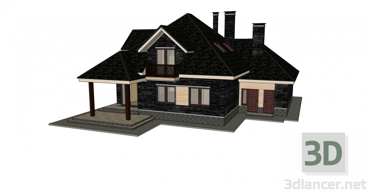 3d модель Загородный дом – превью