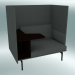3D Modell Stuhl mit hoher Rückenlehne und Tisch Outline links (Remix 163, Schwarz) - Vorschau