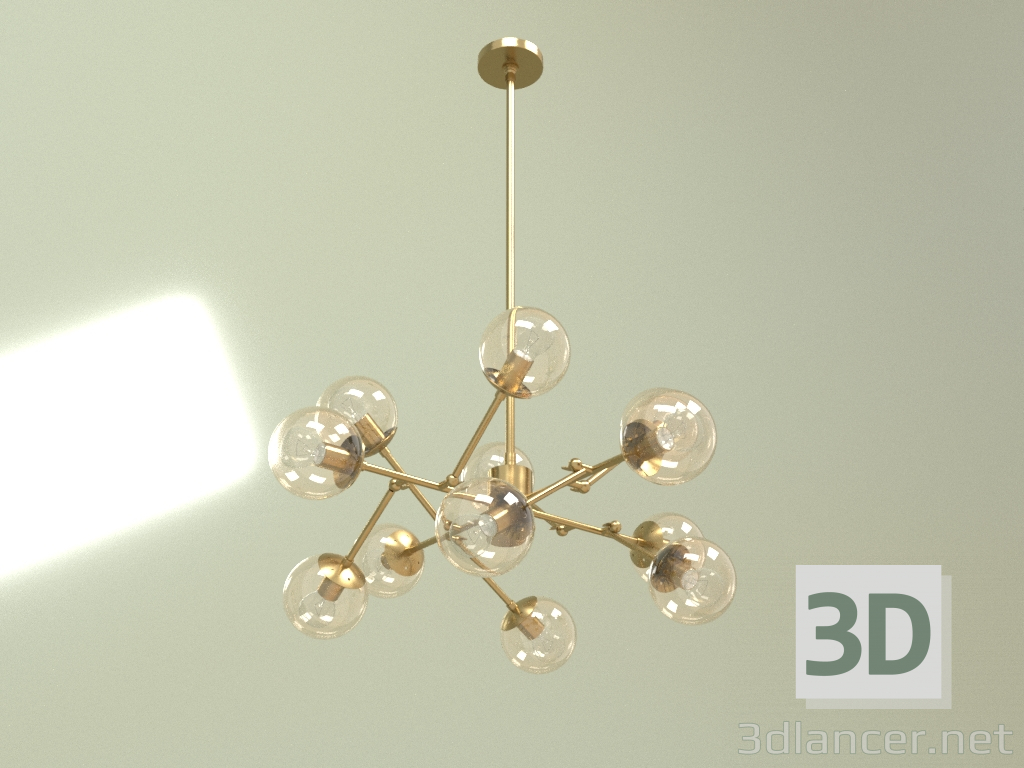 3d model Ceiling lamp Grape Two (brass) - preview