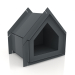 3d model Casa para mascotas S (Antracita) - vista previa