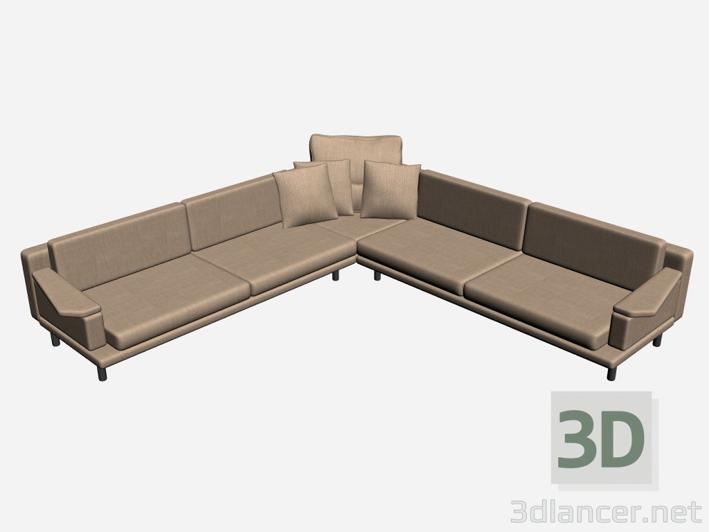 3d model Esquina del sofá Leonard - vista previa