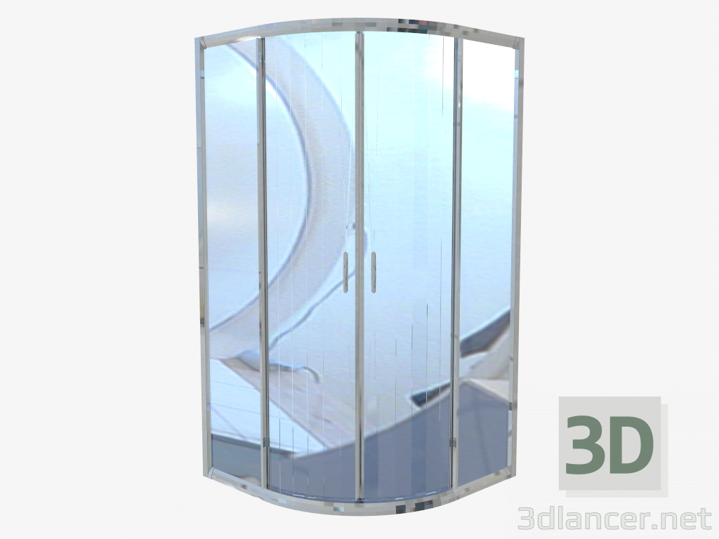 3D modeli Yarım yuvarlak kabin 90 cm, şeffaf cam Funkia (KYP 051K) - önizleme