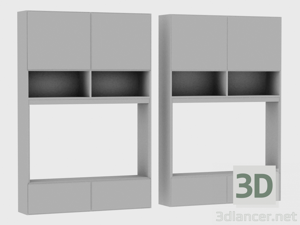 modello 3D Elementi del sistema modulare IANUS MIDDLE WITH BACK (S268) - anteprima