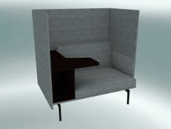 Armchair with high back and Outline table, left (Vancouver 14, Black)