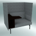 modèle 3D Chaise avec dossier haut et contour de table, gauche (Vancouver 14, noir) - preview