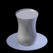 3d Glass turkish cup mess with saucer model buy - render