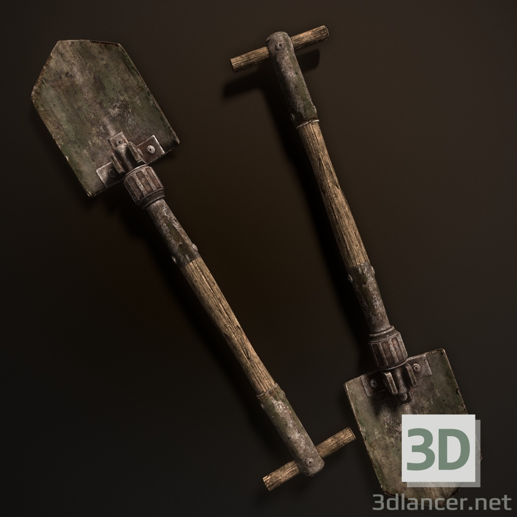 3d model Old folding shovel pbr Low-poly 3D model | 60681 | 3dlancer.net