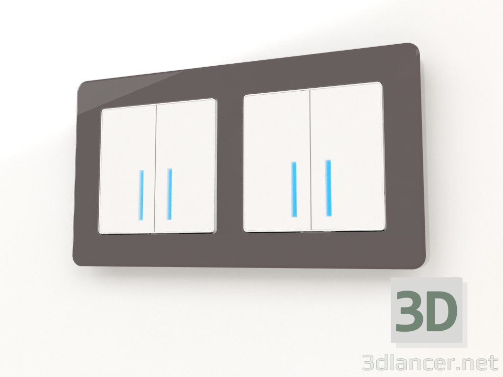 3d model Acrylic frame for 2 posts Acrylic (graphite) - preview