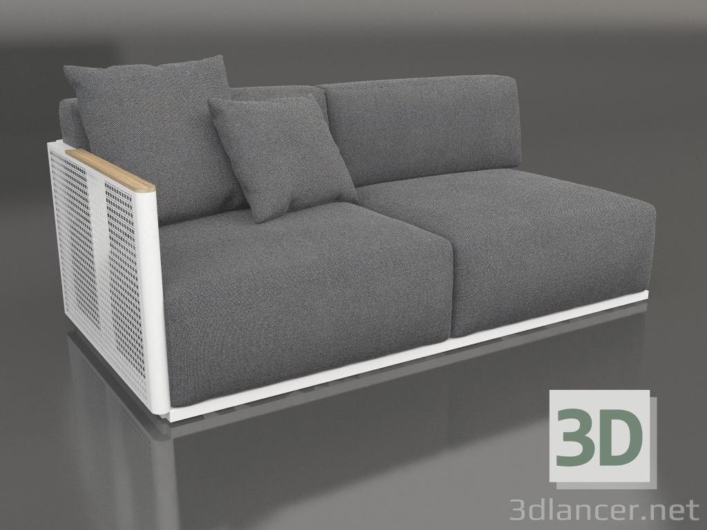 modèle 3D Module canapé section 1 gauche (Blanc) - preview
