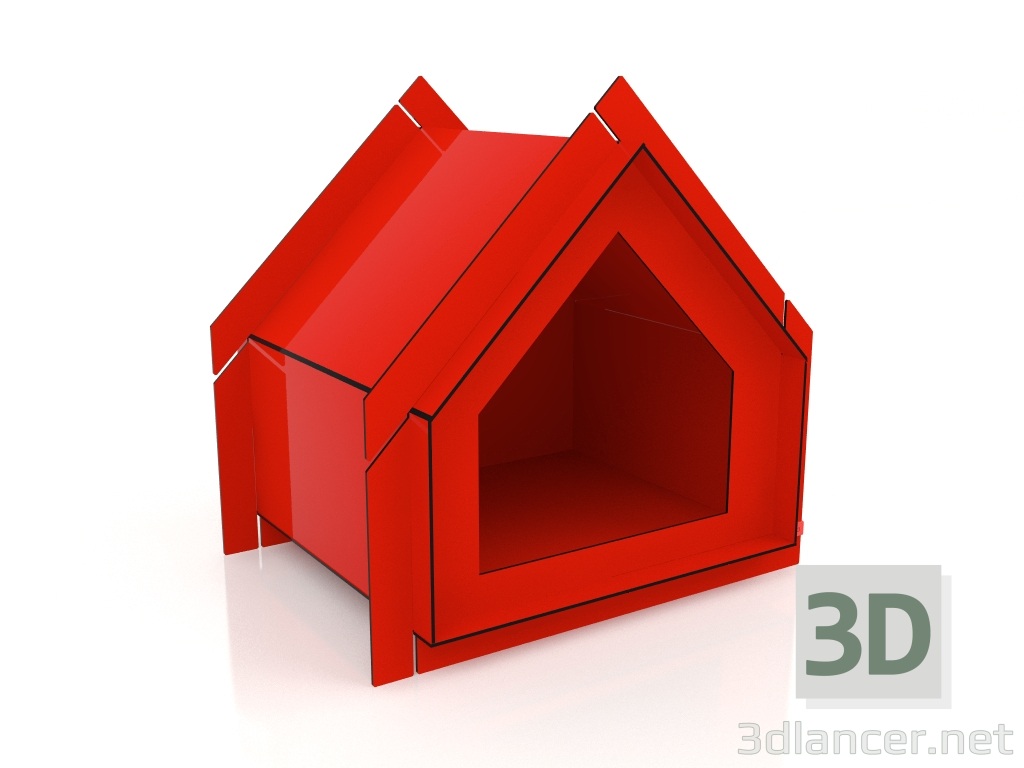 3 डी मॉडल पेट हाउस एस (लाल) - पूर्वावलोकन