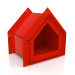 3D Modell Haustierhaus S (Rot) - Vorschau