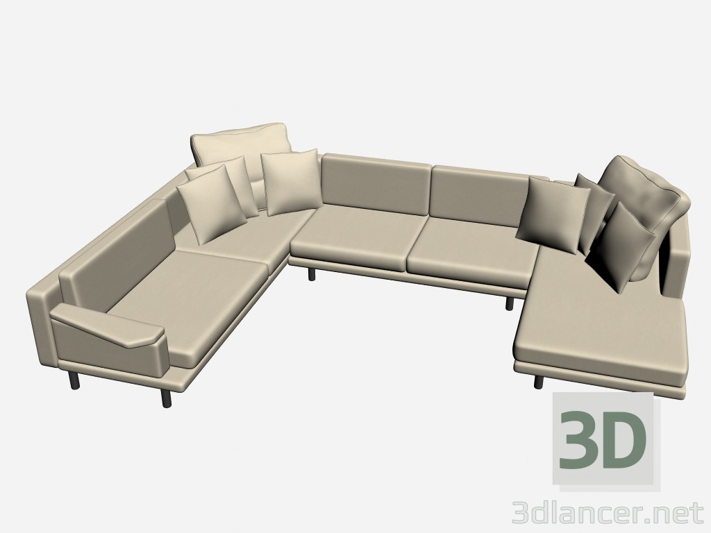 modèle 3D Canapé Leonard 2 - preview