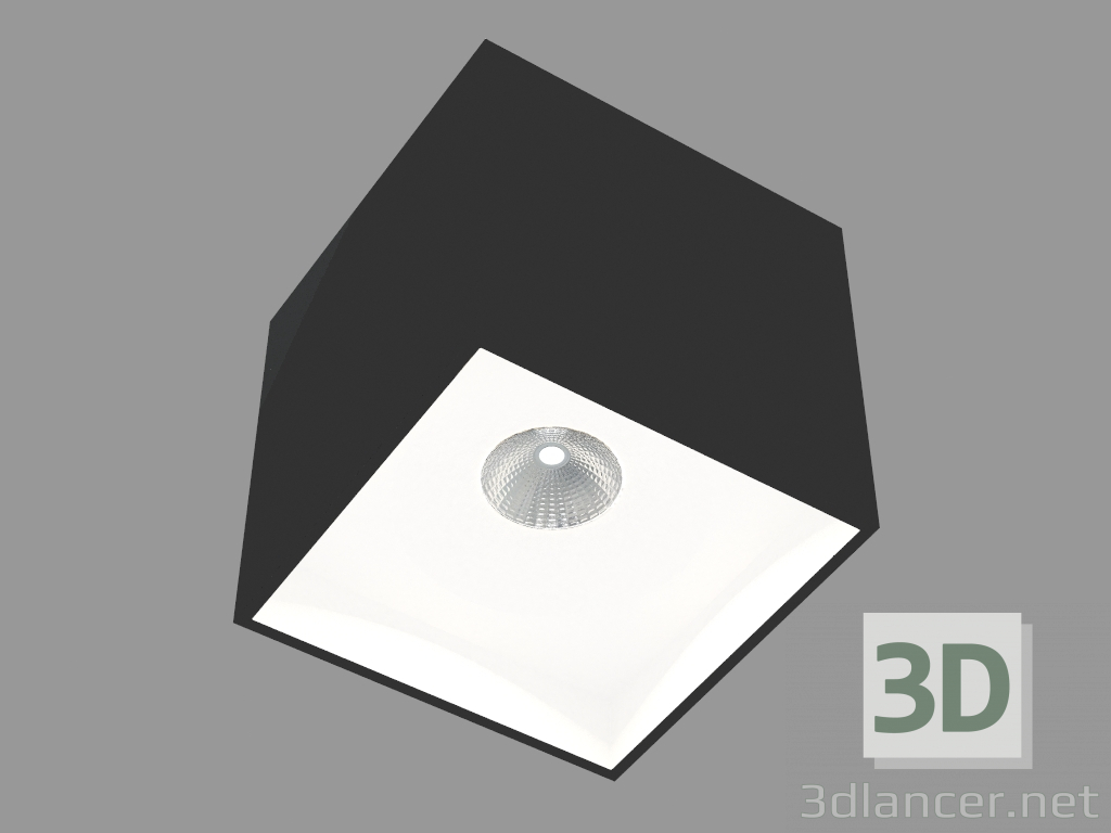 3 डी मॉडल भूतल एलईडी प्रकाश उपकरण के लिए माउंट (DL18416 11WW-वर्ग काले सफेद) - पूर्वावलोकन