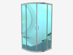 Cabine semi-circulaire de quatre verres 80 cm, verre graphite Funkia (KYP 454K)