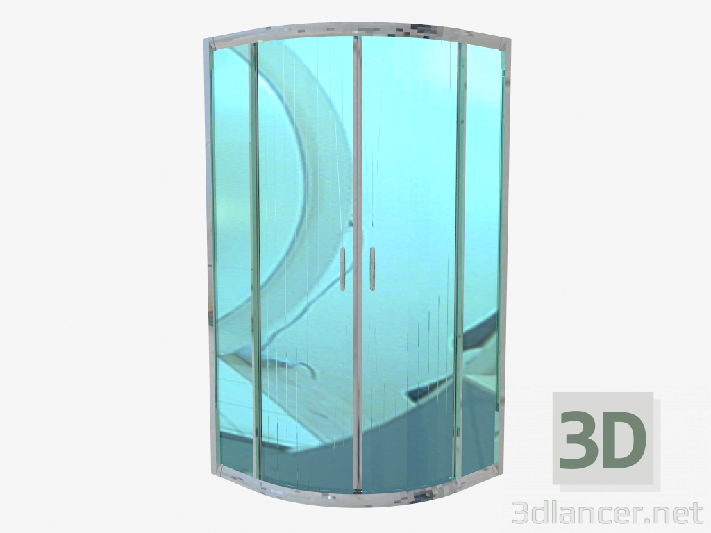 modèle 3D Cabine semi-circulaire de quatre verres 80 cm, verre graphite Funkia (KYP 454K) - preview