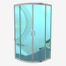modello 3D Cabina semicircolare di quattro bicchieri 80 cm, vetro grafite Funkia (KYP 454K) - anteprima