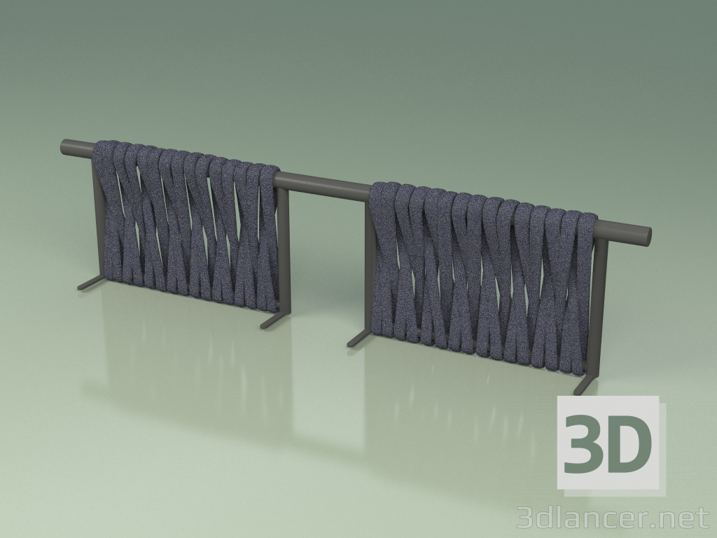 Modelo 3d Encosto do módulo do sofá 212 (fumaça de metal, cinto azul-cinza) - preview