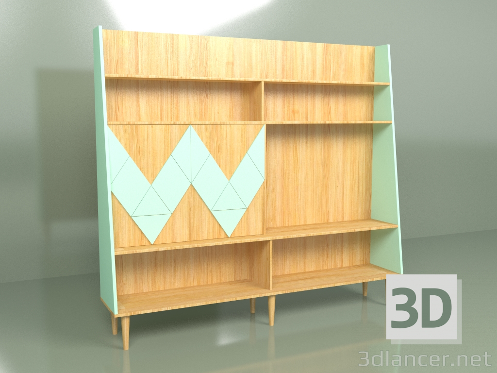 3D Modell Wall Woo Wall bemalt (Seewelle) - Vorschau