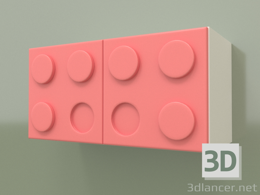 3d model Children's horizontal wall shelf (Coral) - preview