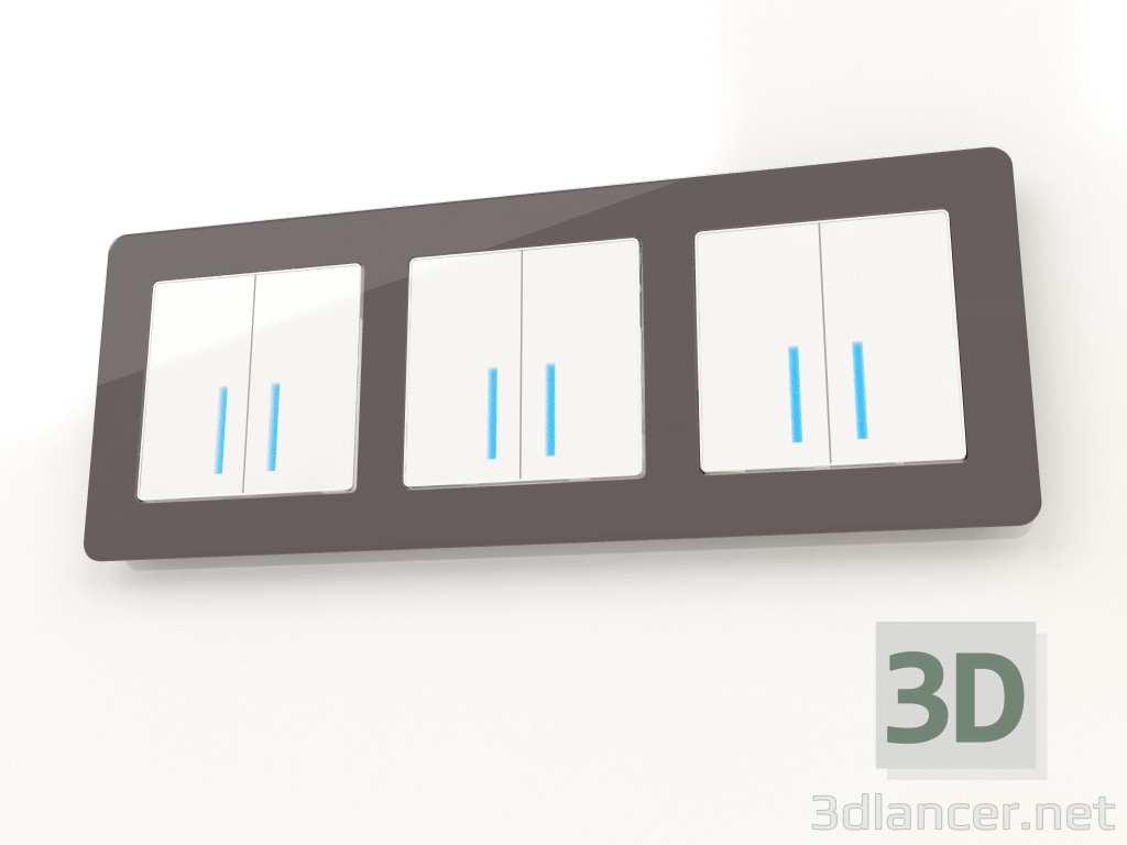 3d model Acrylic frame for 3 posts Acrylic (graphite) - preview