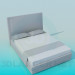 3d model Double bed with high headboard - preview