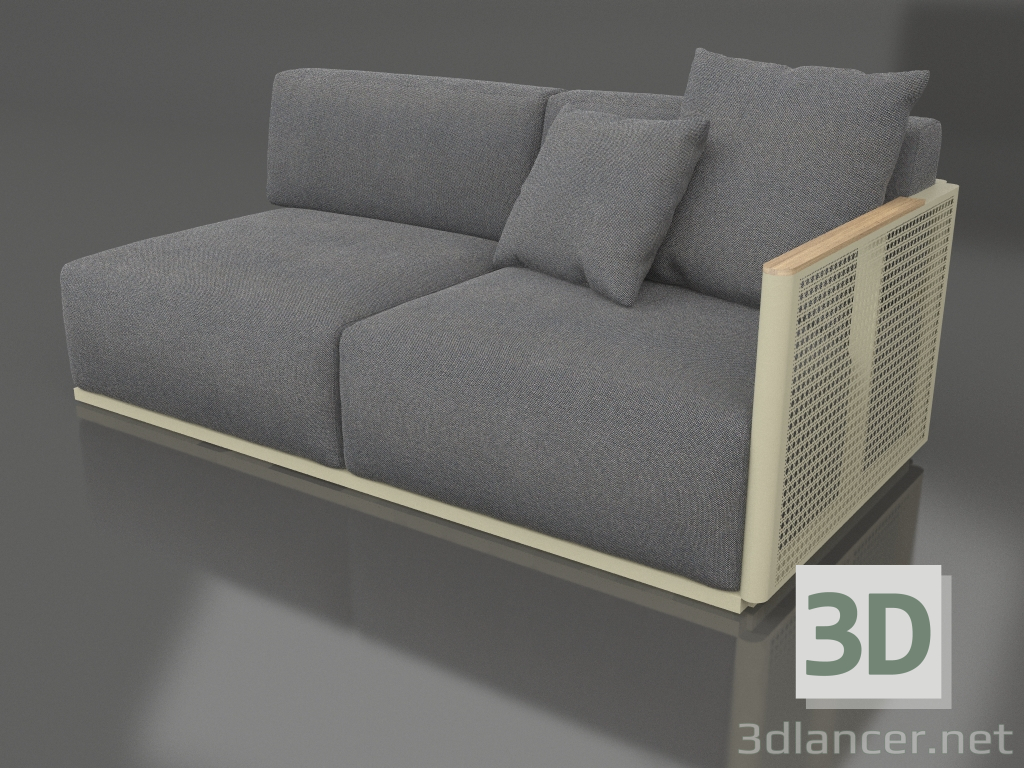 3d model Módulo sofá sección 1 derecha (Oro) - vista previa