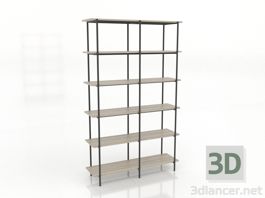 3D modeli Raf 4 1200X350X1950 mm (açık meşe) - önizleme 3D modeli Raf 4 1200X350X1950 mm (açık meşe) - önizleme