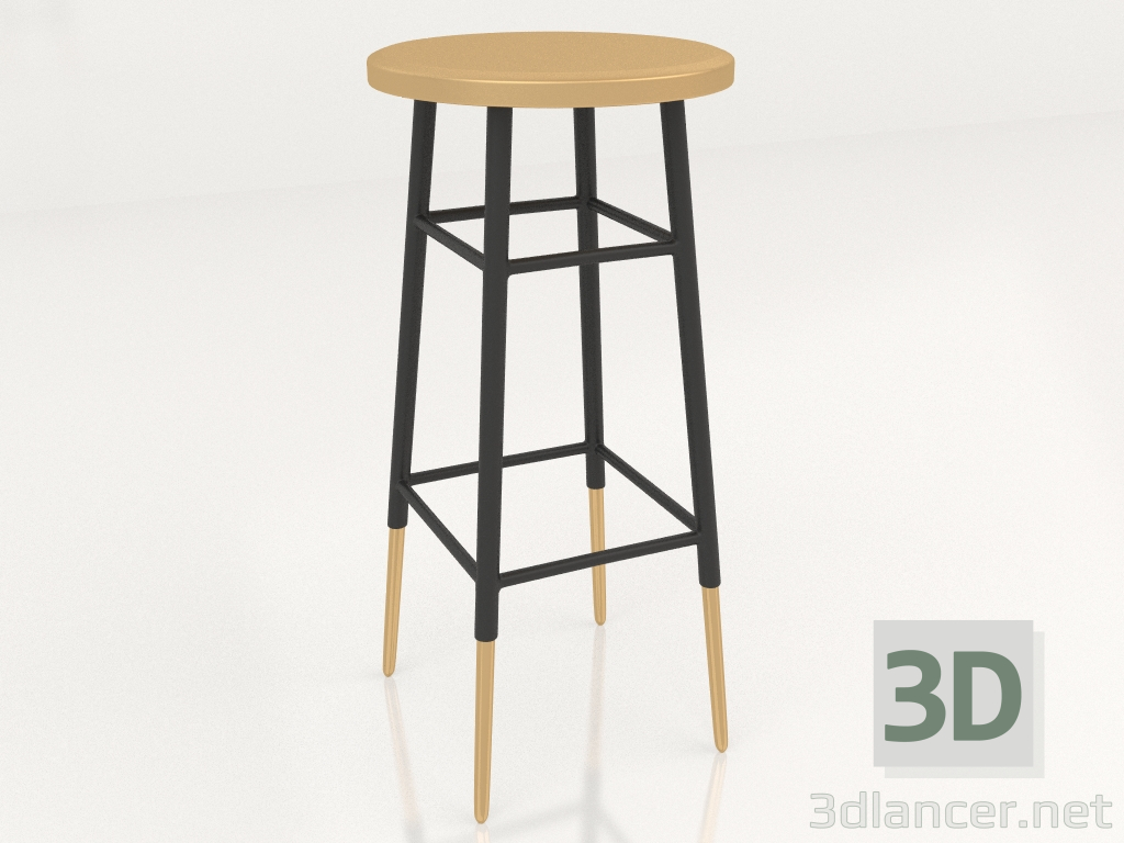 modello 3D Sgabello da bar FM03-BK00WG00 - anteprima