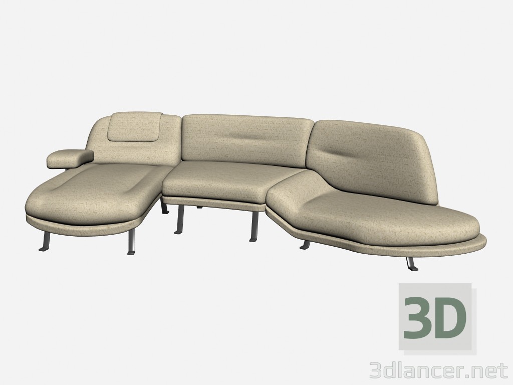 modello 3D Signore divano 1 - anteprima