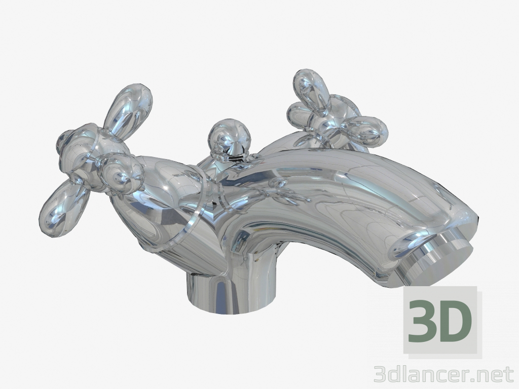 3D Modell Badearmatur mit kurzem Wasserhahn - Vorschau