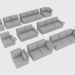 3d model Elements of a sofa modular NOBU - preview
