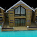 modèle 3D Cottage avec log - preview