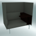 3D Modell Stuhl mit hoher Rückenlehne und Tisch Outline rechts (Fiord 961, Aluminium poliert) - Vorschau