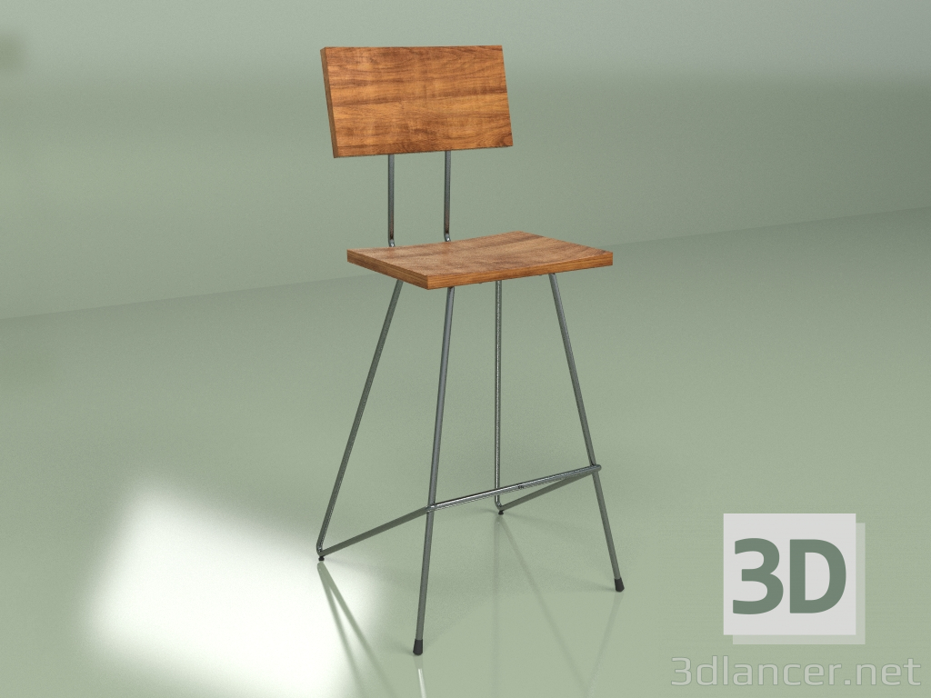 3D Modell Halber Barhocker Henry Hairpin - Vorschau
