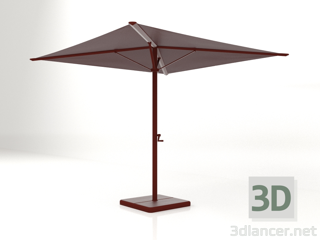 3D modeli Geniş tabanlı katlanır şemsiye (Şarap kırmızısı) - önizleme